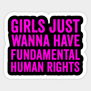 Girls just wanna have fundamental human rights Sticker